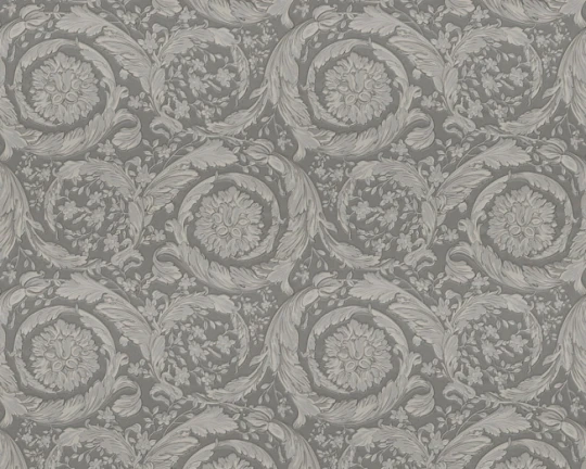 Versace 93583-6 IV Barocco Scroll Grey - tapeta w barokowy ornament roślinny