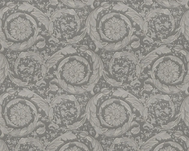 Versace 93583-6 IV Barocco Scroll Grey - tapeta w barokowy ornament roślinny