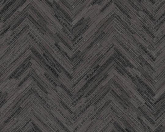 Versace 37051-4 IV Eterno Tile Black - tapeta w jodełkę imitującą drewno