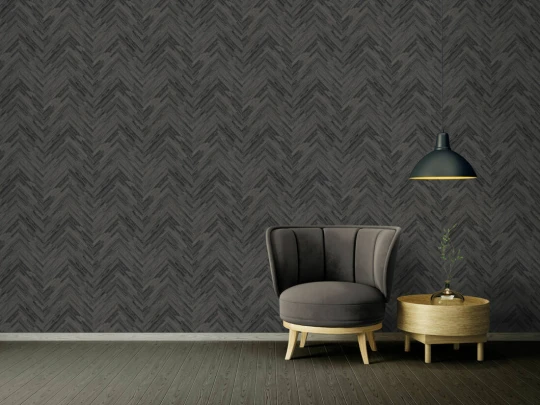 Versace 37051-4 IV Eterno Tile Black - tapeta w jodełkę imitującą drewno