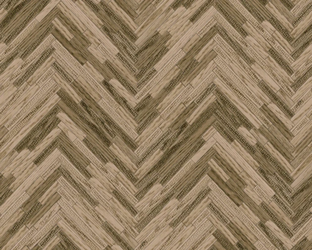 Versace 37051-2 IV Eterno Tile Brown - tapeta w jodełkę imitującą drewno