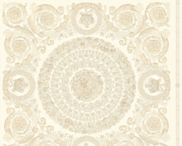 Versace 37055-1 IV Heritage Cream - tapeta w kasetony z rozetami