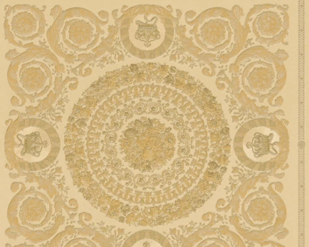 Versace 37055-4 IV Heritage Gold - tapeta w kasetony z rozetami