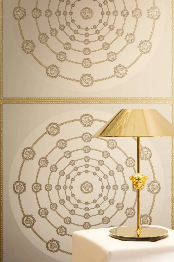 Versace 79175-3 VI I Love Baroque Gold/Beige - tapeta w kasetony i medaliony