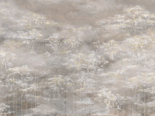 Rauv Mirage Mist Grove - mural w drzewa we mgle