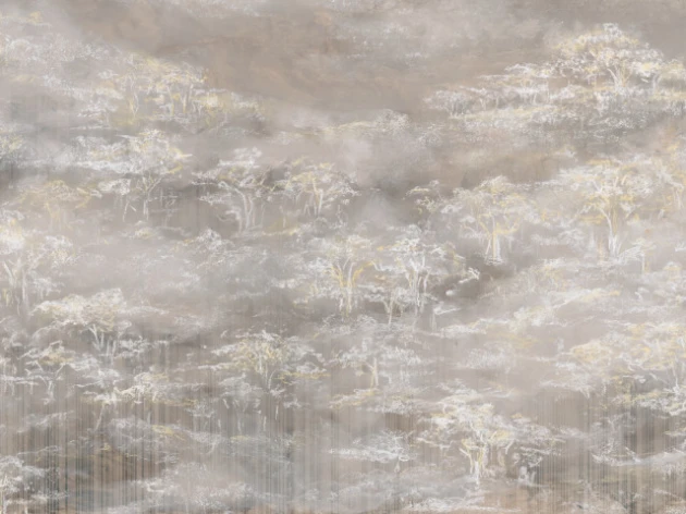 Rauv Mirage Mist Grove - mural w drzewa we mgle