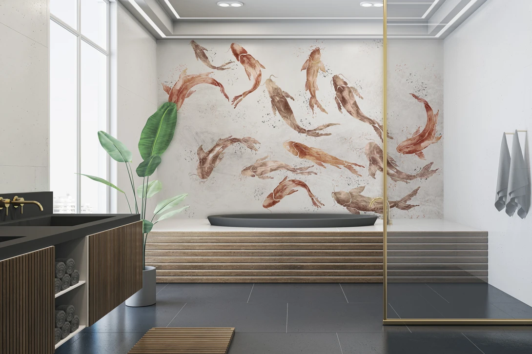 Lorenso TPA 1025 0186 02 Nautis - mural w ryby koi