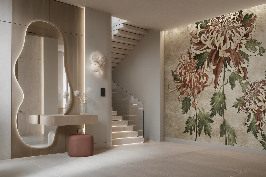Lorenso TPA 0235 0148 00 Florin - mural w chryzantemy
