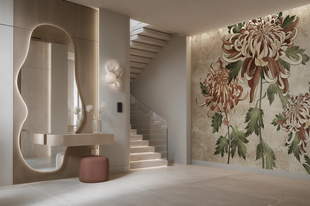 Lorenso TPA 0235 0148 05 Florin - mural w chryzantemy