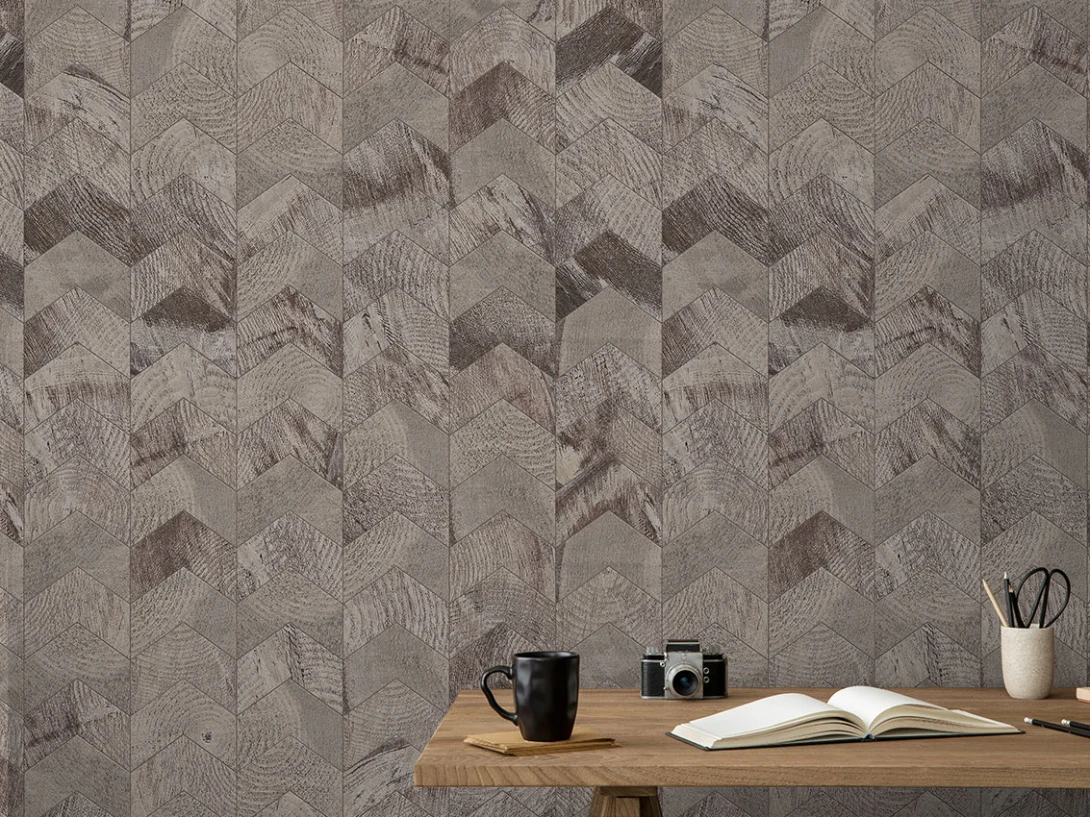 Wallpepper WPC-19 A 2026 In-Materia Spigato - mural w jodełkę z efektem drewna