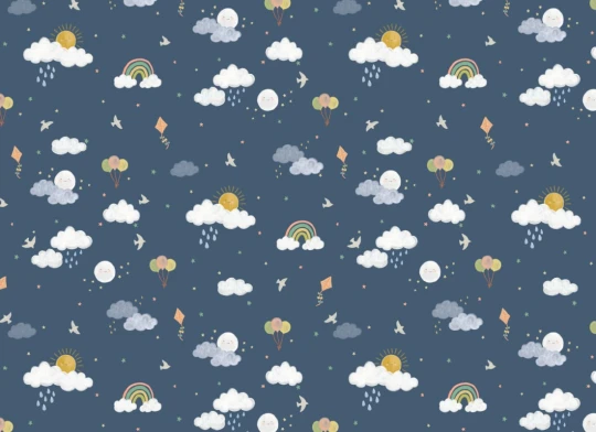 Hovia CH5874DA07R Raindrop Dark Blue - tapeta dziecięca w niebo