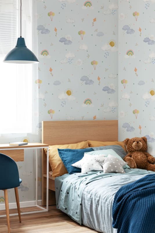 Hovia CH5875BU07R Raindrop Light Blue - tapeta dziecięca w niebo