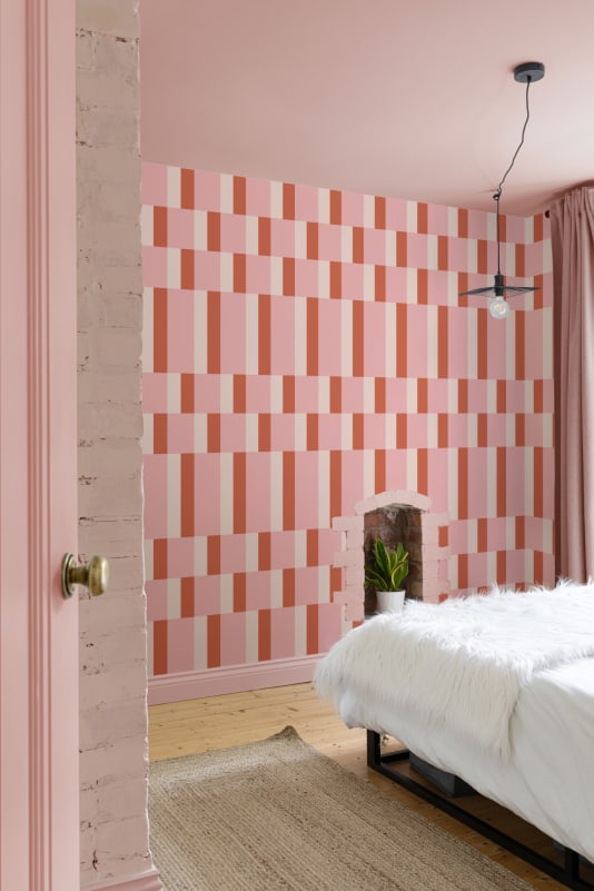 Hovia GE5909PI03R Albers Pink & Orange - tapeta geometryczna