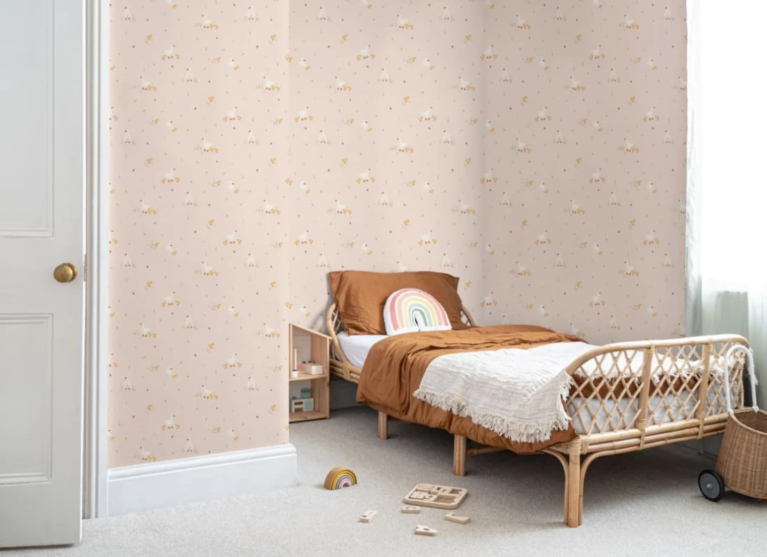 Hovia AN5876PI07R Duckling Pink - tapeta dziecięca w kaczuszki