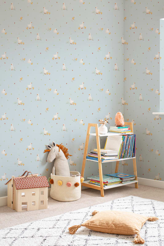 Hovia AN5878BU07R Duckling Blue - tapeta dziecięca w kaczuszki