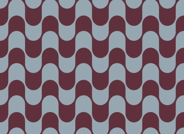 Hovia GE5901BU03R Jive Blue & Burgundy - tapeta w fale retro