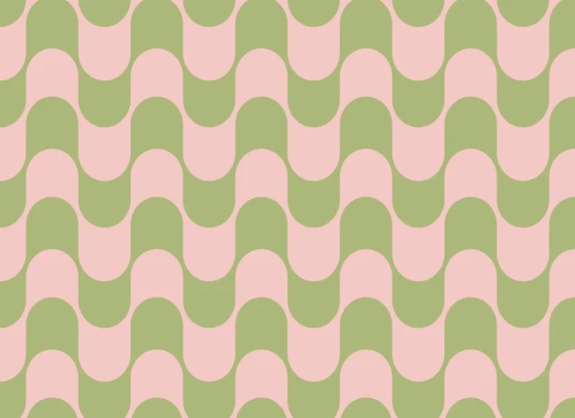 Hovia GE5902GR03R Jive Pink & Green - tapeta w fale retro