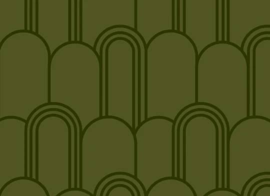 Hovia GE51043GR03R Buchanan Green - tapeta w łuki w stylu art deco