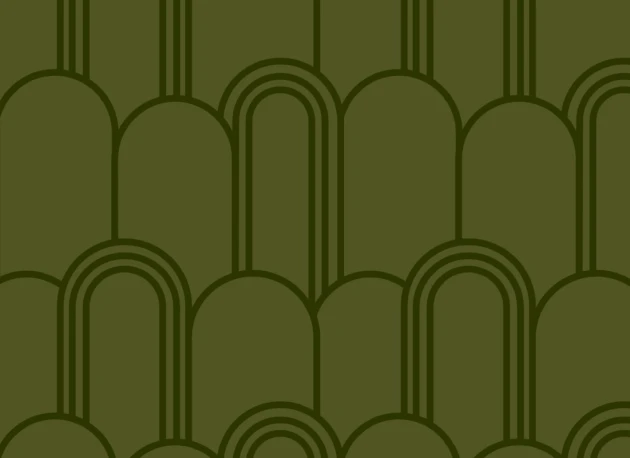 Hovia GE51043GR03R Buchanan Green - tapeta w łuki w stylu art deco