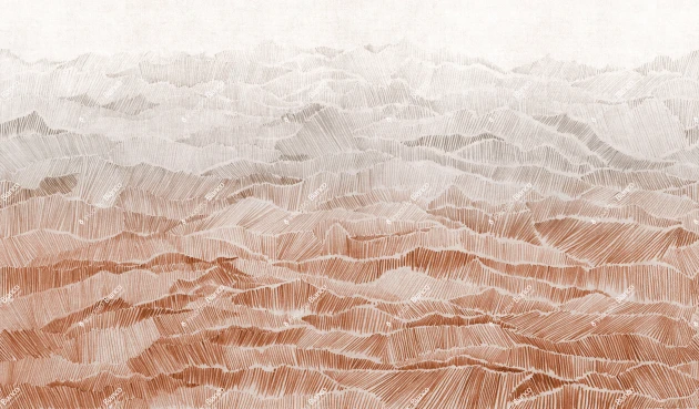 Inkiostro Bianco INKOOPA2602 Materiaprima Yama Terra di Siena - mural w rysunek gór
