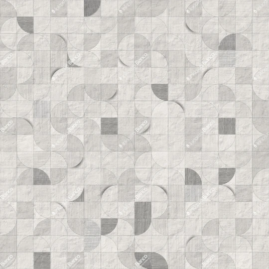 Inkiostro Bianco INKALRP2601 Materiaprima Mosaico Lunare Grigio - mural w geometryczną siatkę