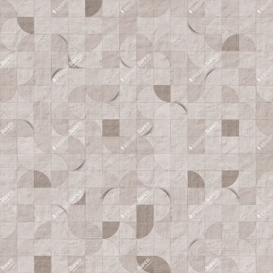 Inkiostro Bianco INKALRP2602 Materiaprima Mosaico Lunare Seppia - mural w geometryczną siatkę