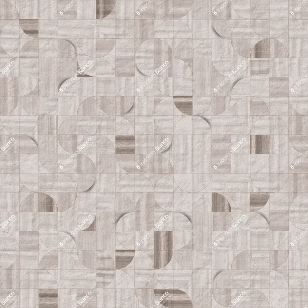 Inkiostro Bianco INKALRP2602 Materiaprima Mosaico Lunare Seppia - mural w geometryczną siatkę