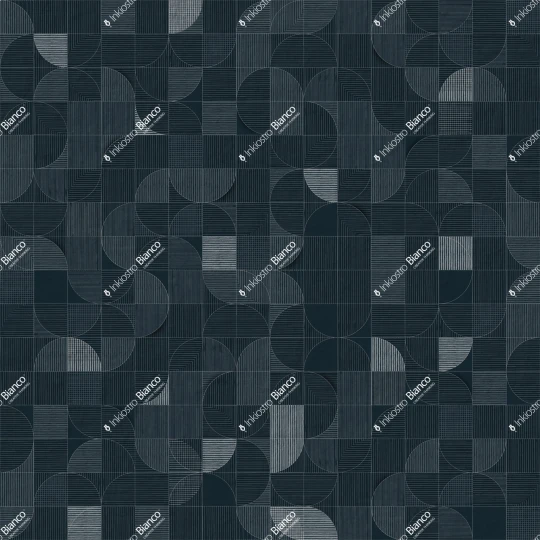 Inkiostro Bianco INKALRP2603 Materiaprima Mosaico Lunare Blue - mural w geometryczną siatkę