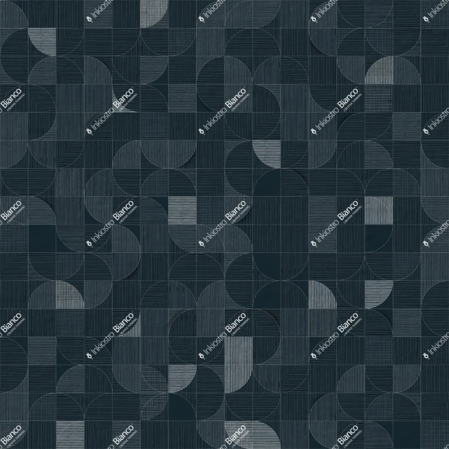 Inkiostro Bianco INKALRP2603 Materiaprima Mosaico Lunare Blue - mural w geometryczną siatkę