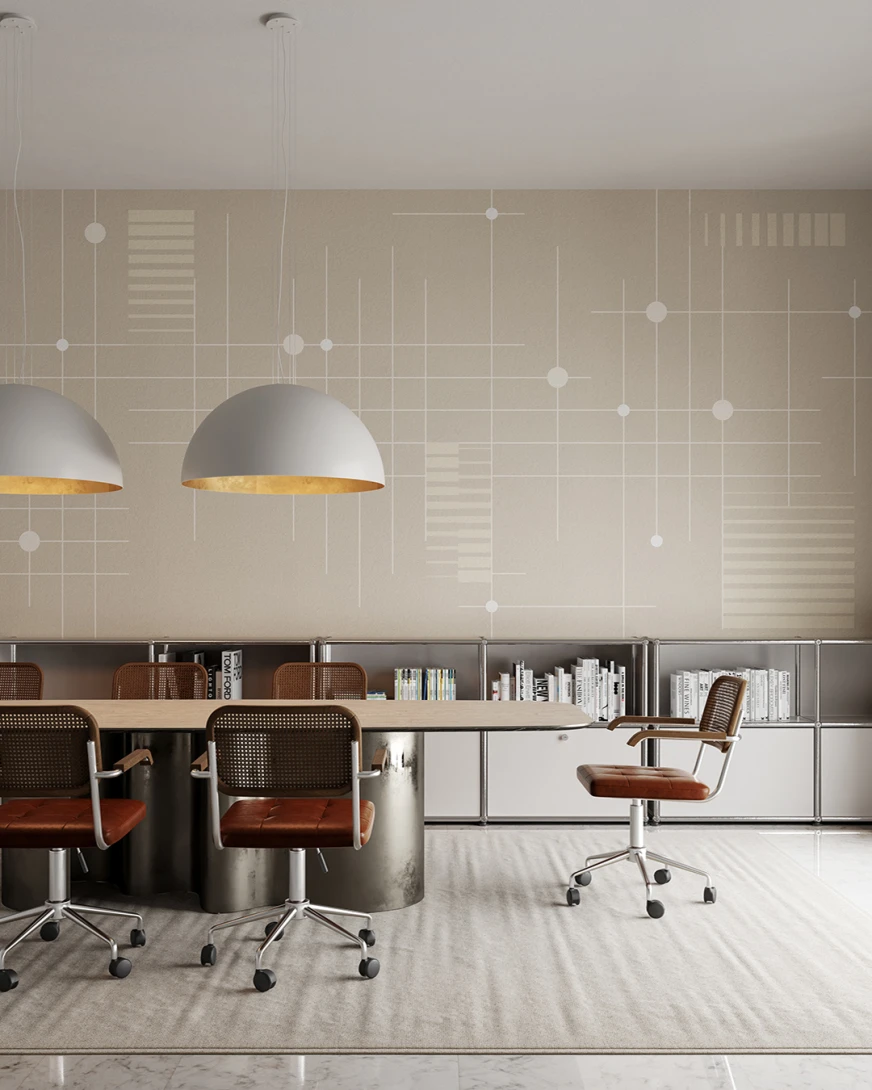 Inkiostro Bianco INKICEX2603 Materiaprima Intrecci Bordeaux - mural geometryczny
