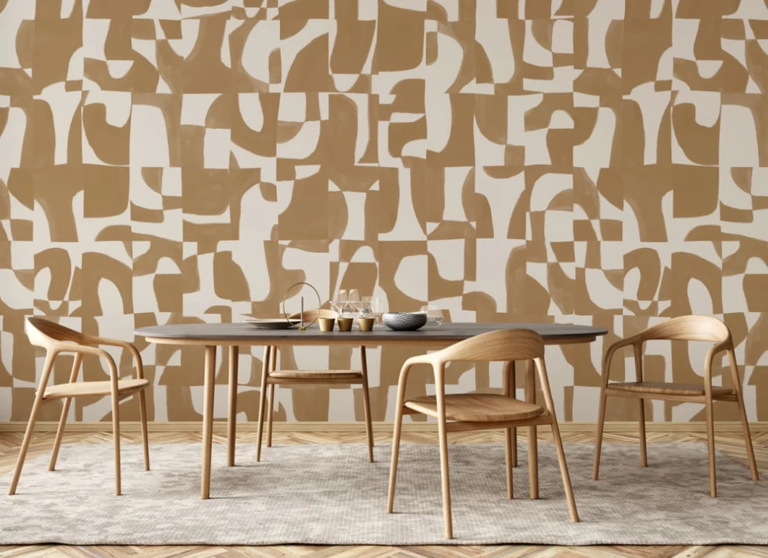 Hovia AB5978YE04W Nocta Mustard - mural abstrakcyjny