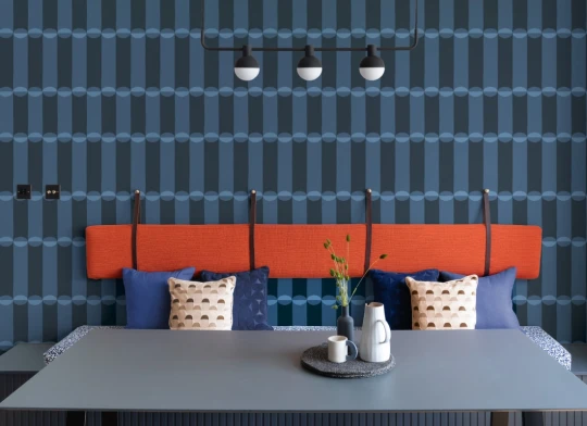 Hovia GE51140BU04W Tubular Blue - mural geometryczny retro