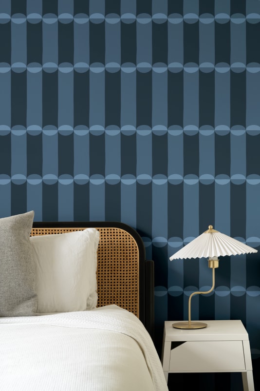 Hovia GE51140BU04W Tubular Blue - mural geometryczny retro