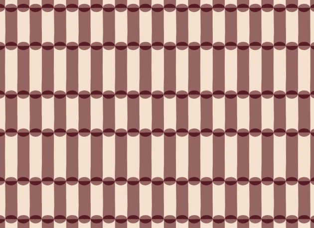 Hovia GE51142RE04W Tubular Burgundy - mural geometryczny retro