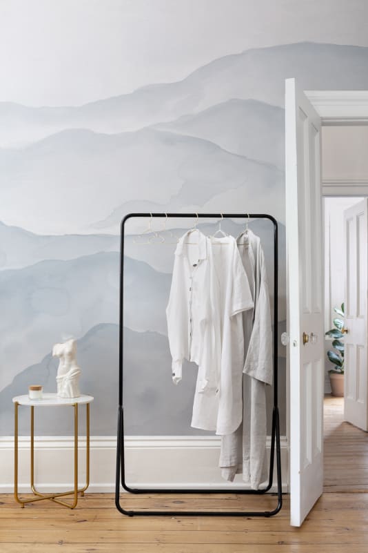 Hovia LA0647BU04W Cevenne Light Blue - mural w akwarelowe góry