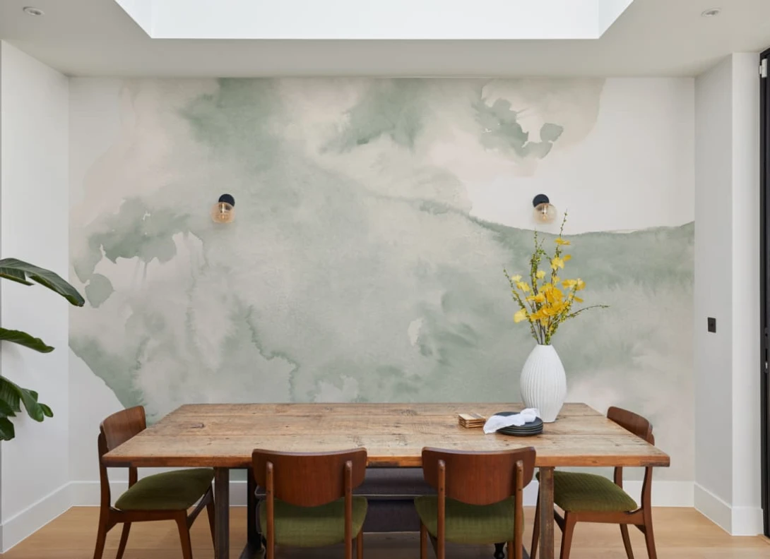 Hovia WA0839GR04W Solace Green - mural abstrakcyjny akwarelowy