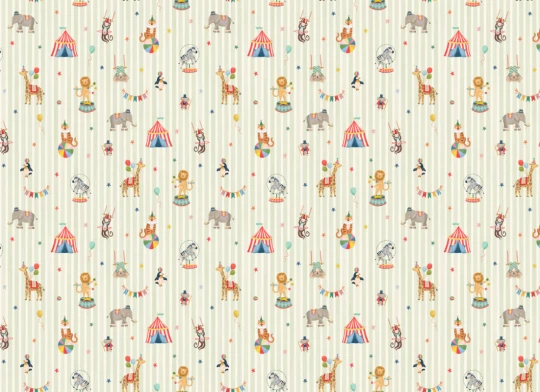 Hovia CH5789MU07W Little Big Top Green - mural dziecięcy cyrkowy