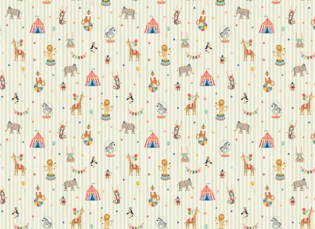 Hovia CH5789MU07W Little Big Top Green - mural dziecięcy cyrkowy