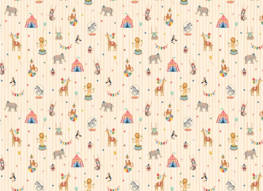 Hovia CH5790MU07W Little Big Top Yellow - mural dziecięcy cyrkowy