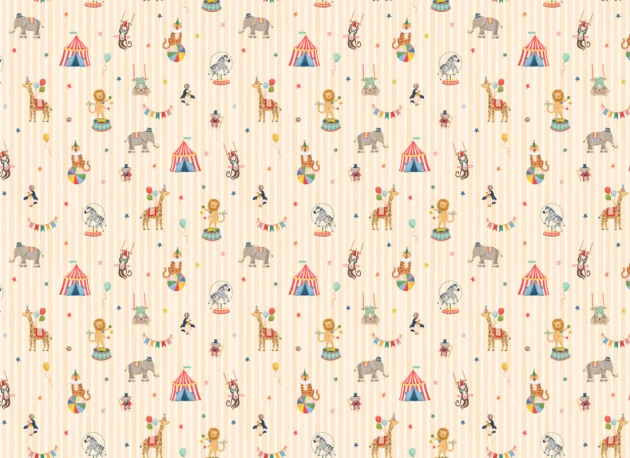 Hovia CH5790MU07W Little Big Top Yellow - mural dziecięcy cyrkowy