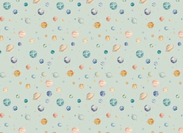 Hovia SG51110BU07W Wonder Blue - mural dziecięcy w planety
