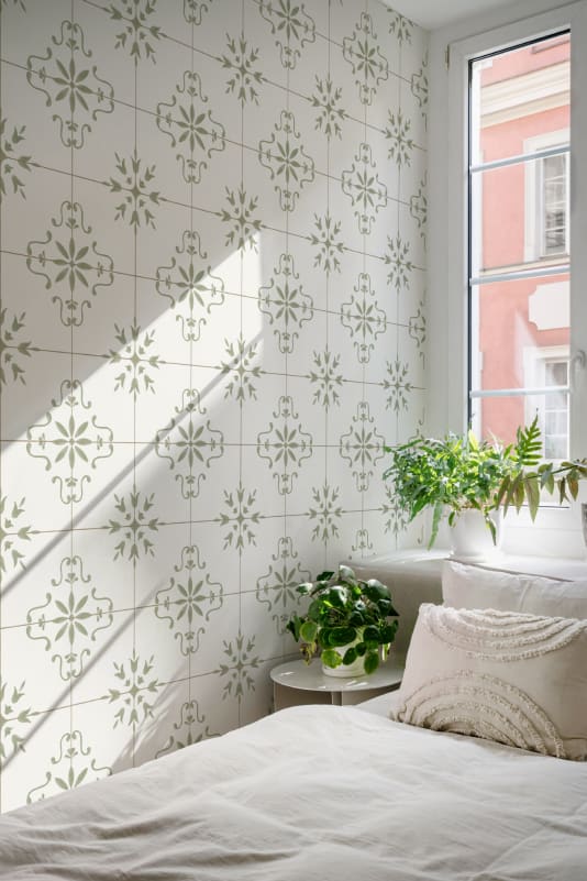 Hovia RP51094GR06W Azulejo Green - mural w płytki azulejos