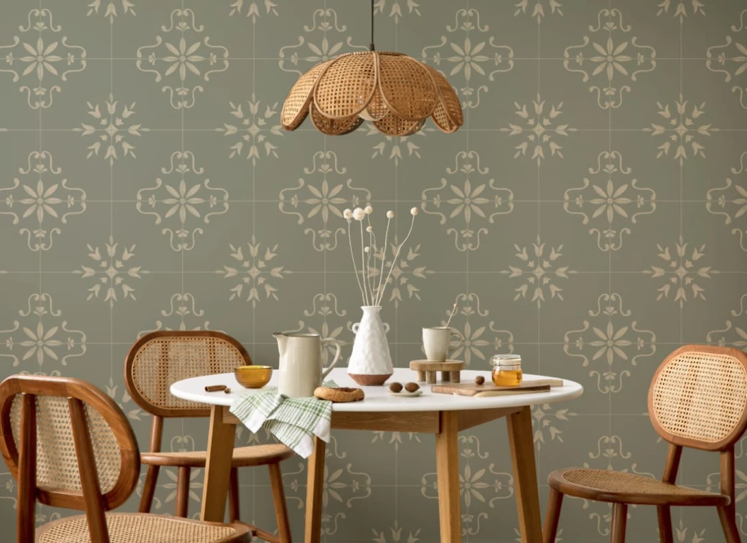 Hovia RP51097GR06W Azulejo Dark Green - mural w płytki azulejos
