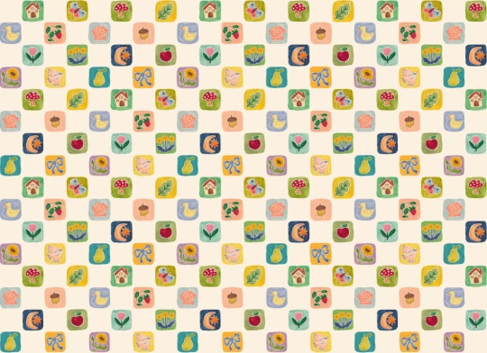 Hovia CH51106MU07W Patches Classic - mural dziecięcy w ilustrowany patchwork