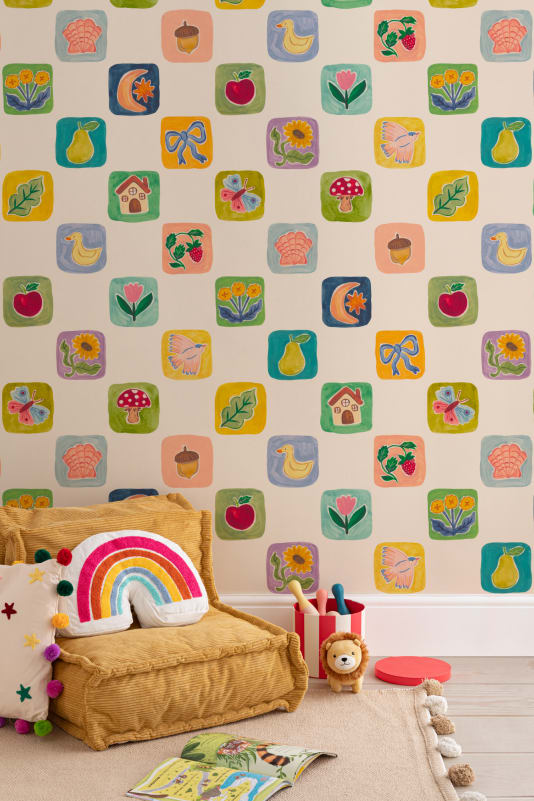 Hovia CH51106MU07W Patches Classic - mural dziecięcy w ilustrowany patchwork