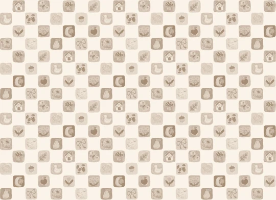 Hovia CH51107NE07W Patches Neutral - mural dziecięcy w ilustrowany patchwork