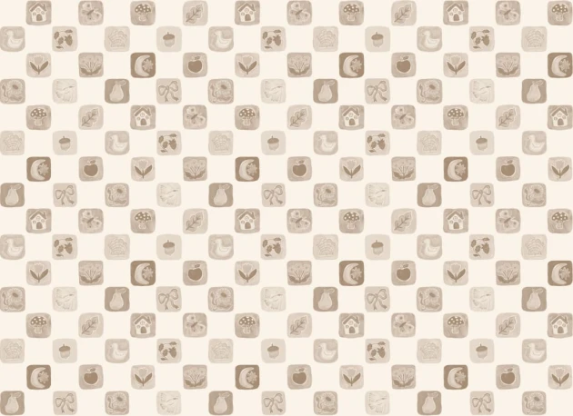 Hovia CH51107NE07W Patches Neutral - mural dziecięcy w ilustrowany patchwork