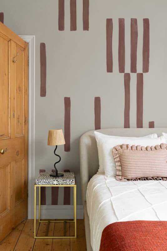 Hovia ST0951NE04W Lineo Terracotta - mural w pionowe kreski