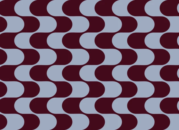 Hovia GE51178BU03W Flux Blue & Burgundy - mural w fale retro
