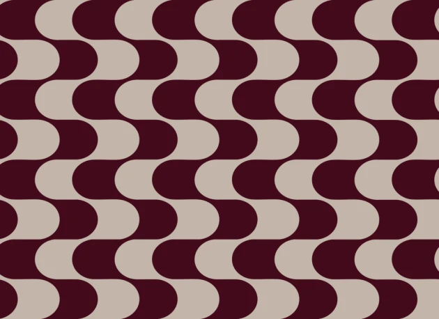 Hovia GE51179PU03W Flux Burgundy - mural w fale retro